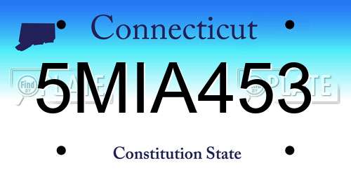 5MIA453 Connecticut License Plate