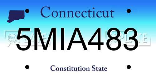 5MIA483 Connecticut License Plate