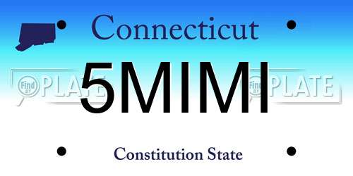 5MIMI Connecticut License Plate