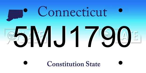 5MJ1790 Connecticut License Plate