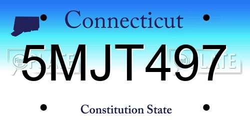 5MJT497 Connecticut License Plate