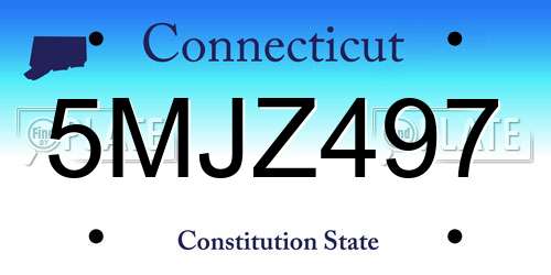 5MJZ497 Connecticut License Plate