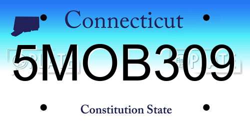 5MOB309 Connecticut License Plate