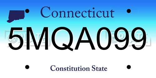 5MQA099 Connecticut License Plate