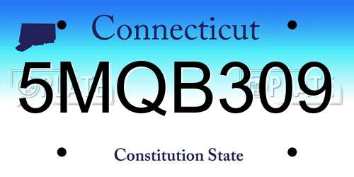 5MQB309 Connecticut License Plate