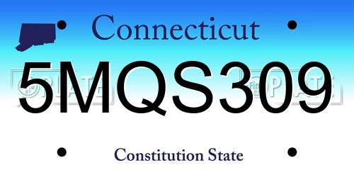 5MQS309 Connecticut License Plate