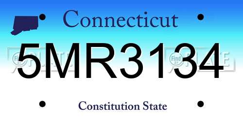5MR3134 Connecticut License Plate