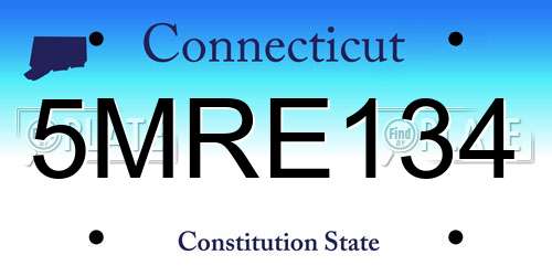 5MRE134 Connecticut License Plate