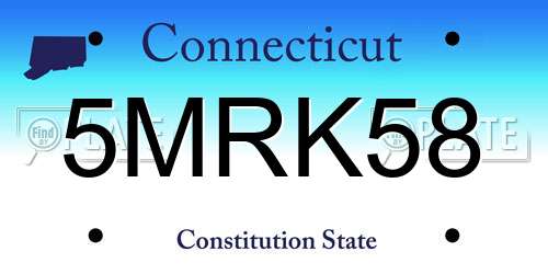 5MRK58 Connecticut License Plate