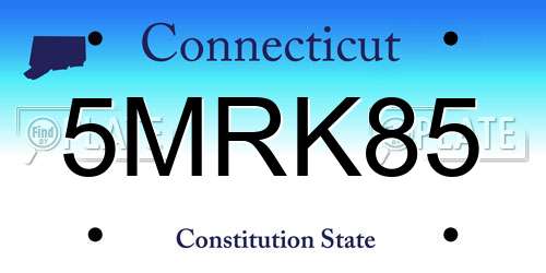 5MRK85 Connecticut License Plate