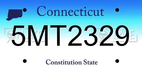 5MT2329 Connecticut License Plate