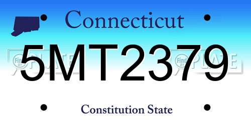 5MT2379 Connecticut License Plate