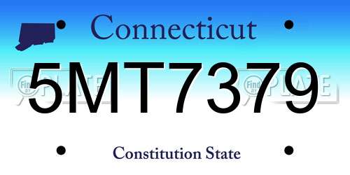 5MT7379 Connecticut License Plate