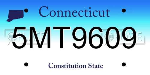 5MT9609 Connecticut License Plate