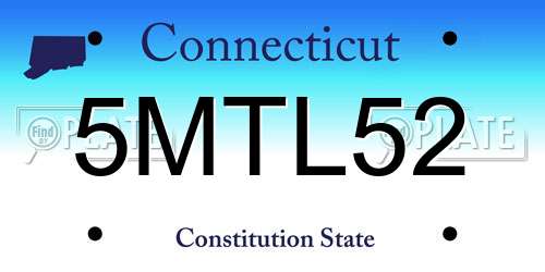 5MTL52 Connecticut License Plate