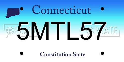 5MTL57 Connecticut License Plate