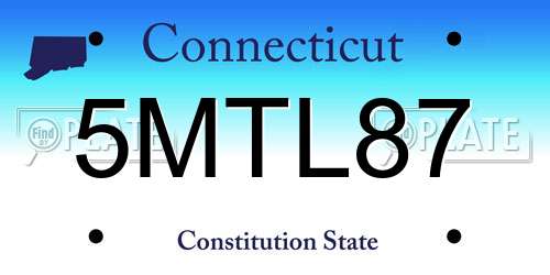 5MTL87 Connecticut License Plate