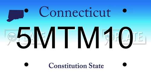 5MTM10 Connecticut License Plate