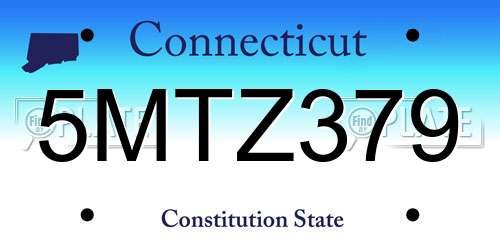 5MTZ379 Connecticut License Plate
