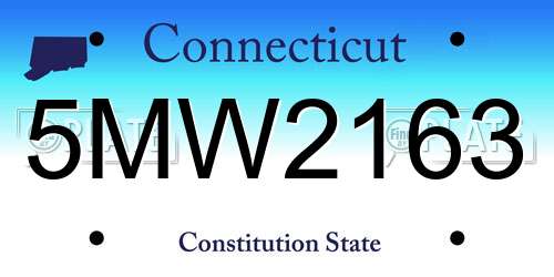 5MW2163 Connecticut License Plate