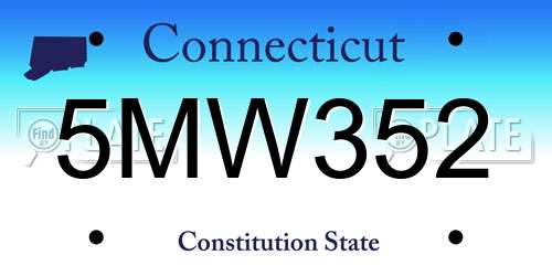 5MW352 Connecticut License Plate
