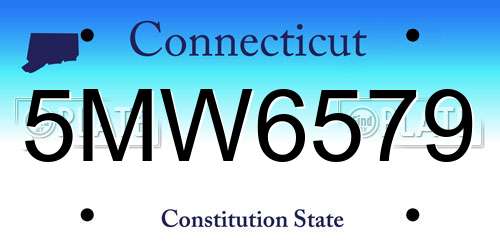 5MW6579 Connecticut License Plate