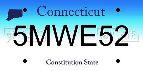 5MWE52 Connecticut License Plate
