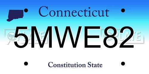 5MWE82 Connecticut License Plate