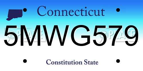 5MWG579 Connecticut License Plate