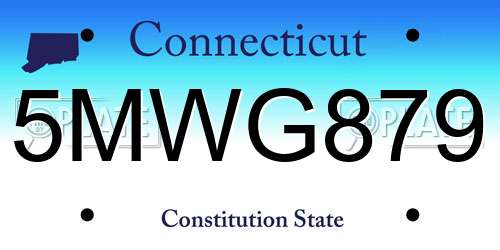 5MWG879 Connecticut License Plate
