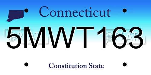 5MWT163 Connecticut License Plate