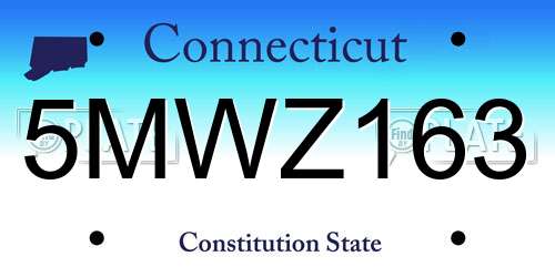 5MWZ163 Connecticut License Plate