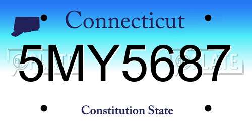 5MY5687 Connecticut License Plate