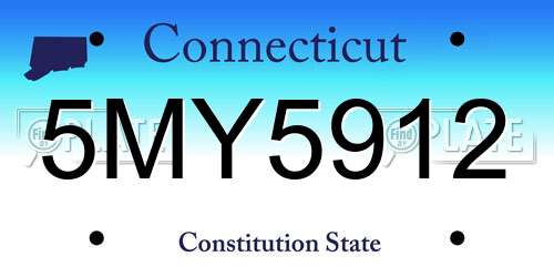 5MY5912 Connecticut License Plate