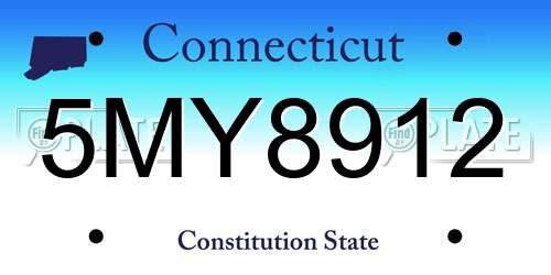 5MY8912 Connecticut License Plate