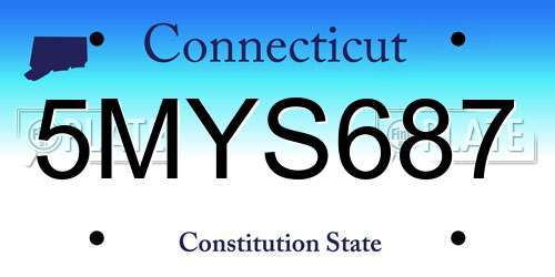 5MYS687 Connecticut License Plate