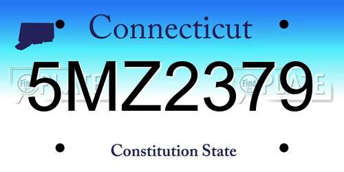 5MZ2379 Connecticut License Plate