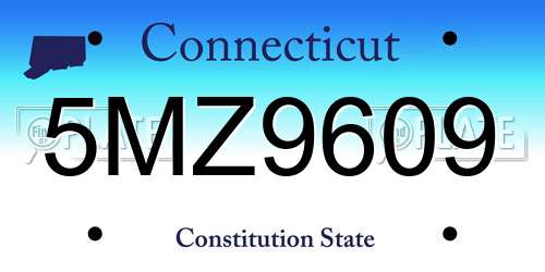 5MZ9609 Connecticut License Plate