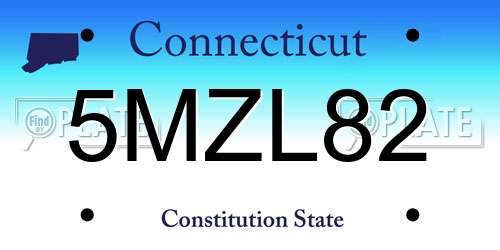 5MZL82 Connecticut License Plate