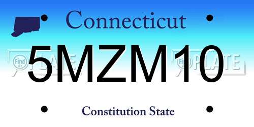 5MZM10 Connecticut License Plate