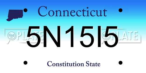 5N15I5 Connecticut License Plate
