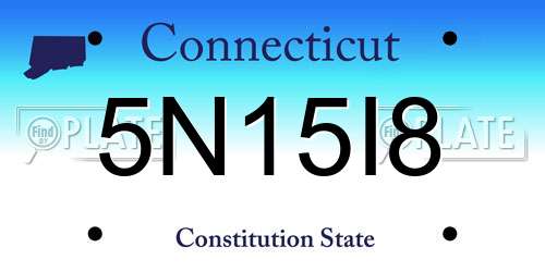5N15I8 Connecticut License Plate