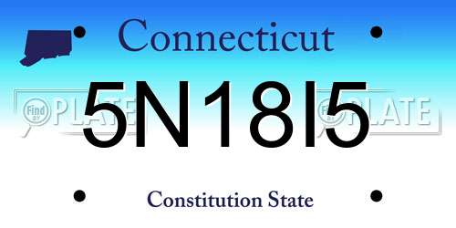 5N18I5 Connecticut License Plate