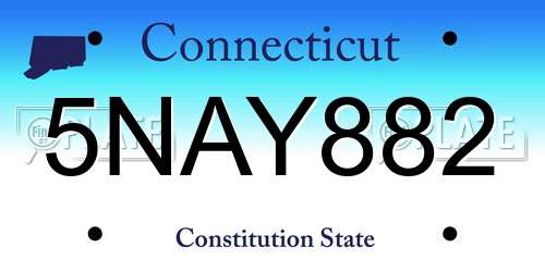 5NAY882 Connecticut License Plate