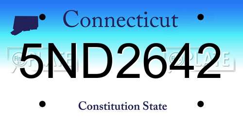 5ND2642 Connecticut License Plate