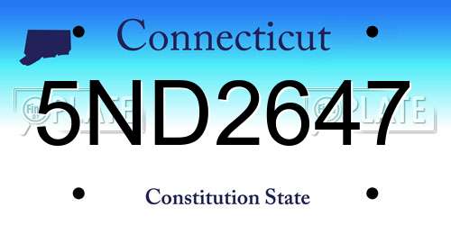 5ND2647 Connecticut License Plate