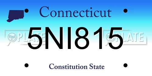 5NI815 Connecticut License Plate