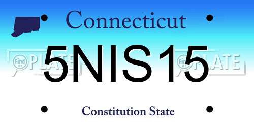 5NIS15 Connecticut License Plate