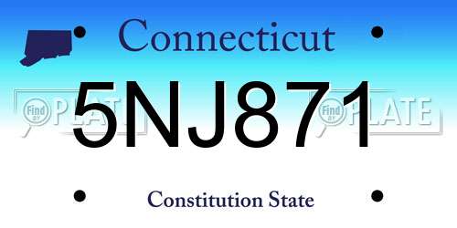 5NJ871 Connecticut License Plate