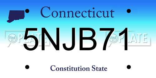 5NJB71 Connecticut License Plate